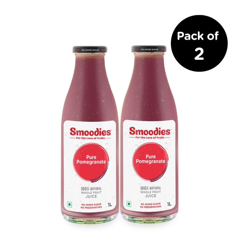 Smoodies Pure Pomegranate Juice (1L)- Pack of 2